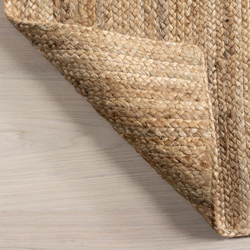Natural Jute Area Rug 4' Round Flatweave Home Decor