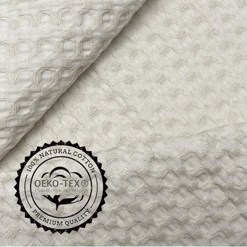 Set of 4 Premium Quality Waffle Washcloths, 13 Inch Quick Dry Face Washcloth, Pure Cotton Natural Soft Makeup Towel, Shower Cloth for Face Body (Natural)