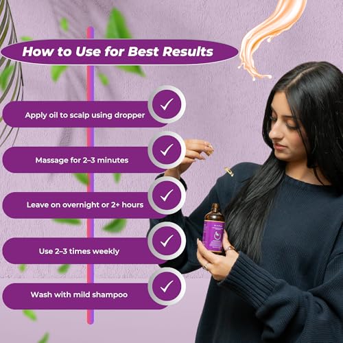 Natural Hair Growth Oil with Biotin & Botanical Oils for Thicker, Stronger Hair - 100ml