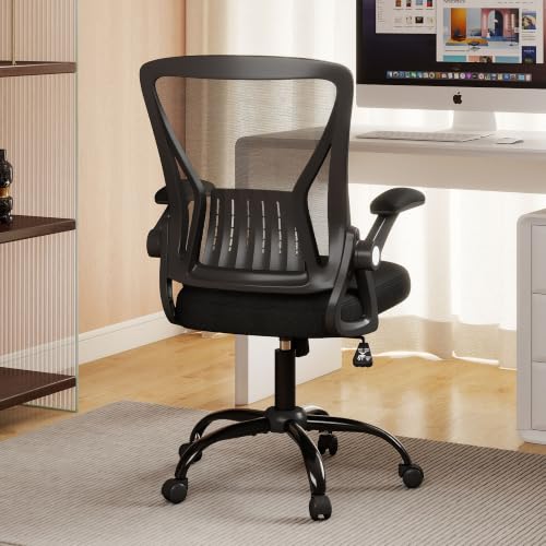 Black Ergonomic Mesh Office Chair with Lumbar Support & Adjustable Height