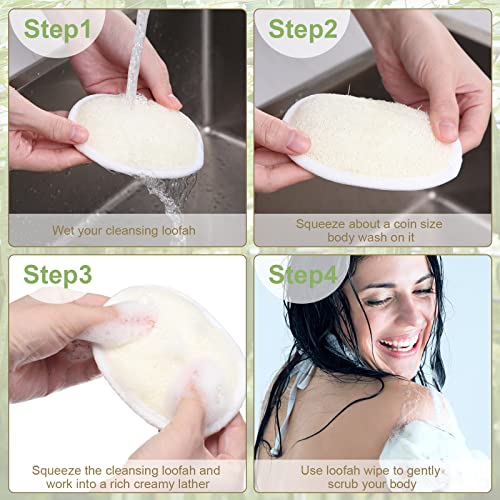 50 Pieces Natural Loofah Bath Sponges Exfoliating Body Scrubbers for Men Women - Pack of 50 - Close to Skin