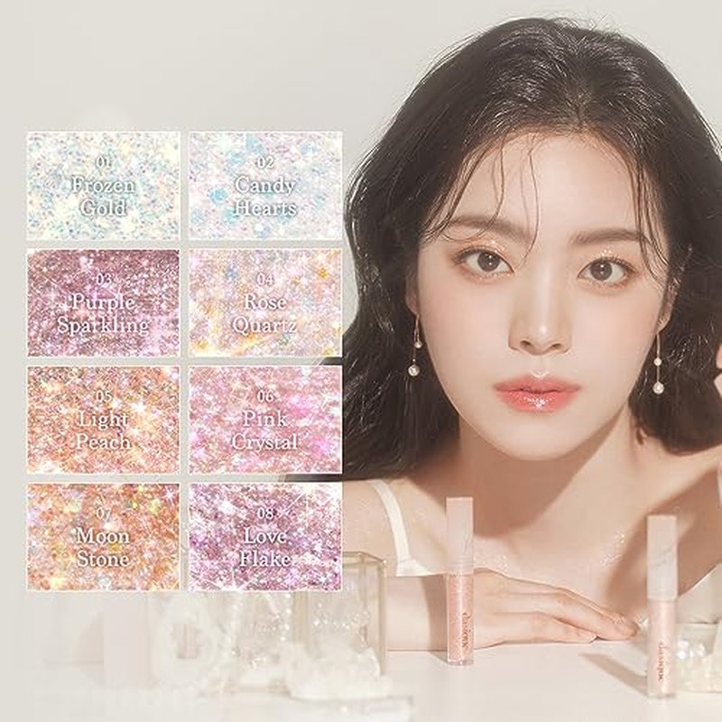 dasique Starlit Jewel Liquid Glitter (04 Rose Quartz) | Twinkle Glitter Shadow | Korean Makeup | Shimmer Eye Make Up | Eyeshadow Eyeliner | Long lasting | Multi use | Quick drying