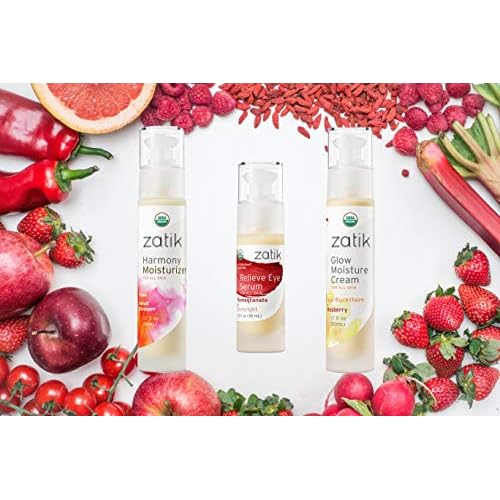 Zatik Naturals - Relieve Eye Serum with Pomegranate and Eyebright Antioxidant, USDA Certified Organic, Rekindle and Elevate Youthfulness Around Thin Areas of the Eyes, 1.0 fl oz, 30ml