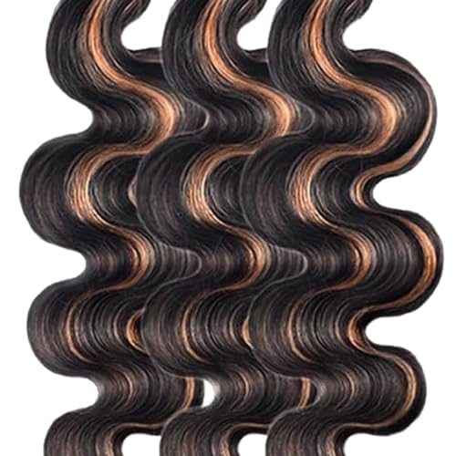 Lukcttr Ombre Brown Body Wave Human Hair Bundles P1B30 12-16 Inch Natural Hair