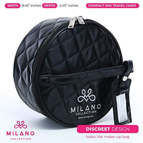 Round Premium Wig Travel Case - Compact & Durable Makeup Box in Black