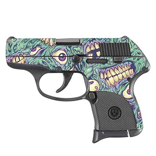 MightySkins Glossy Glitter Skin Compatible with Ruger LCP 380 - Eyes and Teeth | Protective Durable High-Gloss Glitter Finish | Easy to Apply, Remove, and Change Styles | Made in The USA