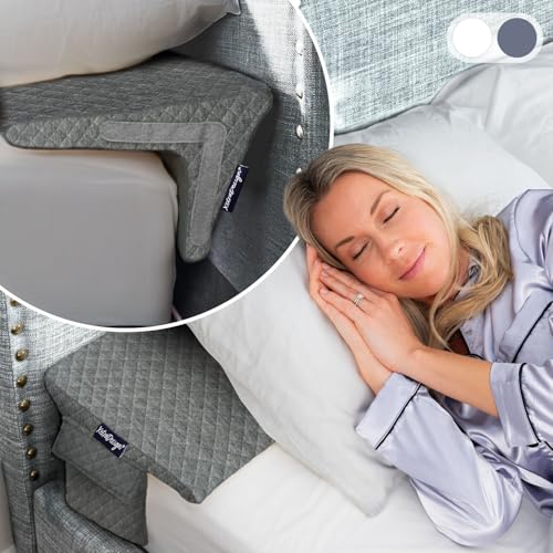 XetraDesign Grey King Bed Wedge Pillow for Headboard Gap Up to 7in – 4-in-1 Support & Corner Filler