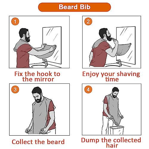 Beard Bib Beard Apron, Beard Gather£¬Shaving and Trimming, Non-Stick Grooming Cloth with 2 Suction Cups, Best Gifts for Men,Valentine's Day Gift