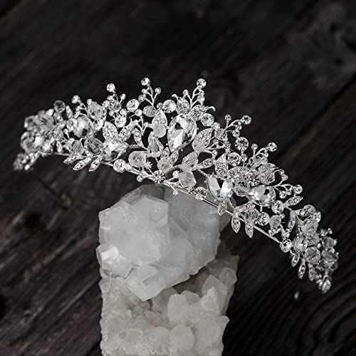 Women’s Bridal Tiara Crown with Rhinestones - Silver & Clear Variation