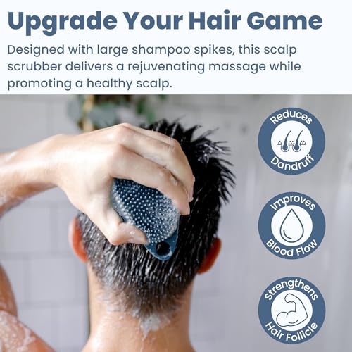 Scalp & Body Scrubber with Antimicrobial Protection - Glacier Blue & Sedona Red 2-Pack