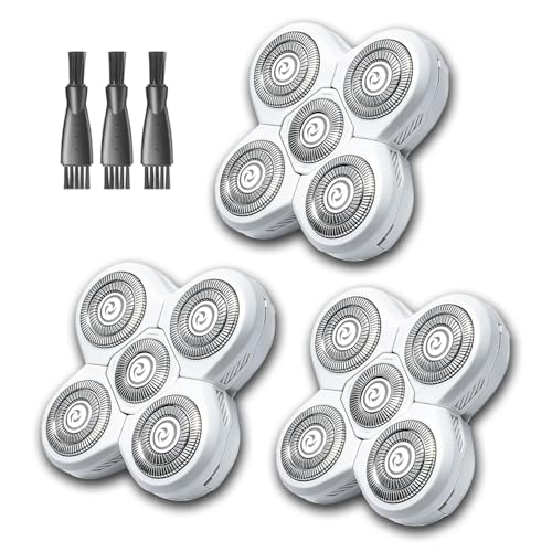 3 Pack White Titanium Alloy Shaver Heads Replacement for Frebird Flex Series - Men's Electric Head Shaver