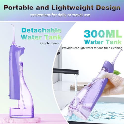 Electric Water Flosser Cordless Oral Irrigator for Teeth - Lavender