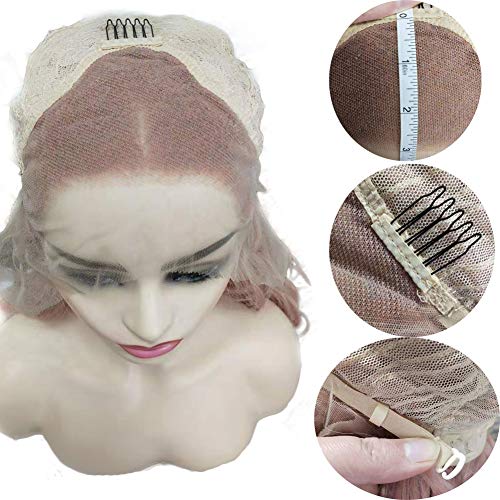 Pink and Blue 24-Inch Lace Front Wigs for Women - Long Straight Synthetic Hair, Pre-Plucked Natural Hairline, Festival & Holiday Style