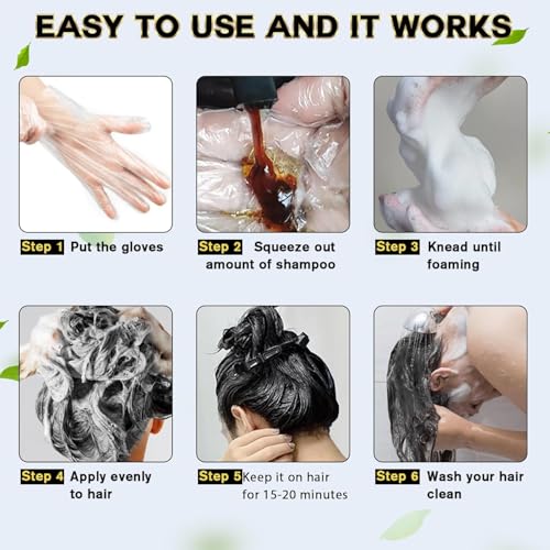 Dark Brown Hair Dye Shampoo for Gray Hair - 3-in-1 Hair Color & Conditioner
