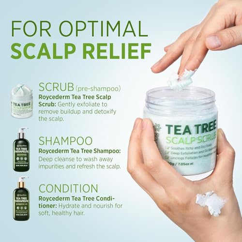 Roycederm Tea Tree Anti-Dandruff Shampoo 2 Pack for Dry Itchy Scalp