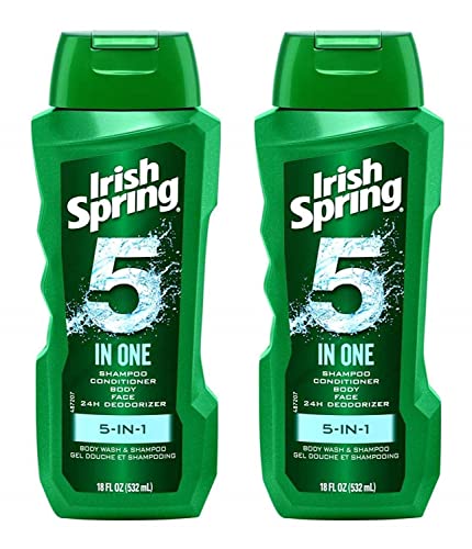 Irish Spring 5-in-1 Men’s Body Wash & Shampoo Set, 4 x 20 oz - All-in-One Personal Care