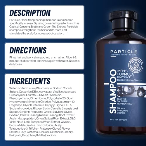 Particle Hair Thickening Shampoo for Men 13.52 Fl Oz - Biotin & Ginseng Formula
