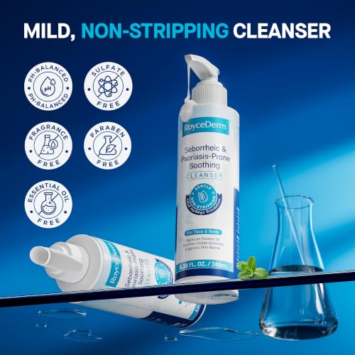 Foaming Face & Body Wash for Sensitive Skin - Seborrheic Dermatitis & Psoriasis - 8.45 Fl Oz - Face Wash
