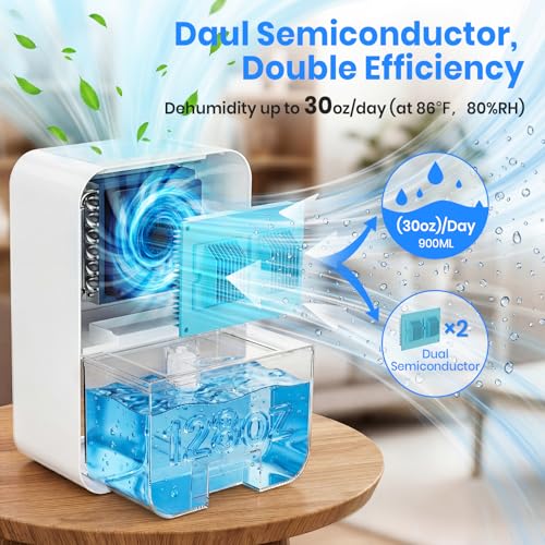 YEMIGTECH White 128oz Dehumidifier for Home Basement Bathroom RV Quiet Portable with Timer Night Light