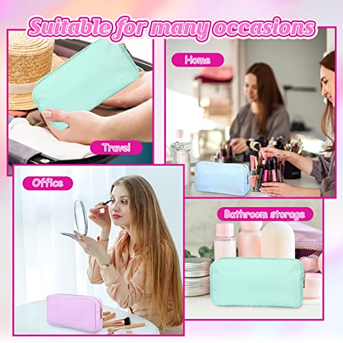 Sweetude 6 Pcs Nylon Makeup Bags with Zipper - Assorted Colors, Medium