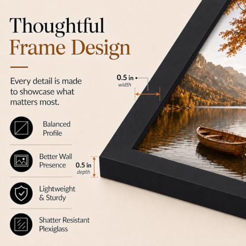 4x4 Black Picture Frame Set of 2 Wall Mount or Tabletop Display