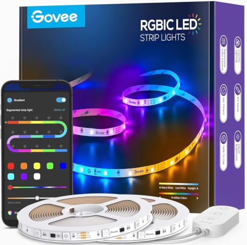 65.6ft RGBIC LED Strip Lights - Smart App Control, Color Segmented, Music Sync