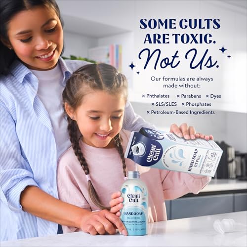Cleancult Sea Minerals Liquid Hand Soap Refill Pack of 3, 32oz - Gentle & Eco-Friendly