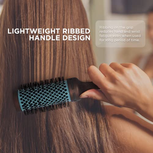 Spornette Ion Fusion Ceramic Round Brush for Blow Drying - Round Hair Brush for Blow Outs, Volume & Curling - Ion Bristles Help to Smooth Hair and Eliminate Frizz & Static (2.5 Inch)