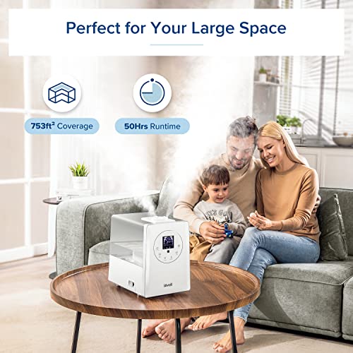 Levoit 6L Humidifier for Large Rooms – Warm & Cool Mist, White (Bedroom/Auto Mode) 6L