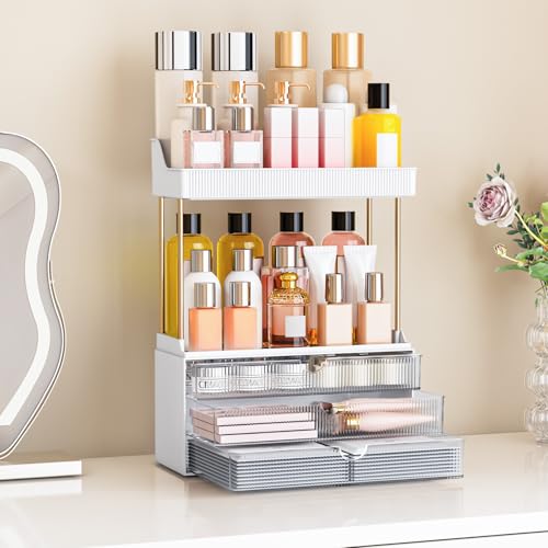 Caktraie Clear 3-Drawer Acrylic Makeup & Bathroom Vanity Organizer - 1 Pack