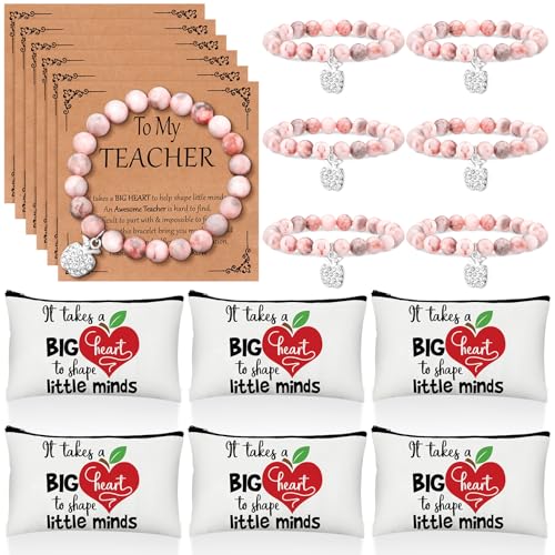 Teacher Appreciation Gift Set with Bracelets, Cards & Makeup Bags - Teacher Variation