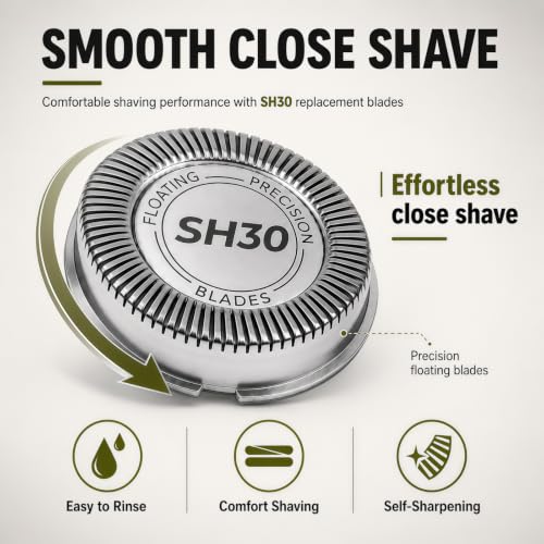 SH30 Replacement Shaver Head for Philips Series 1000 2000 3000 - Silver 9 Pack