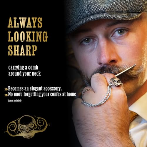 Mustache Wax Kit with Metal Comb Necklace - Extra Strong Hold for Men - Death Grip Variation