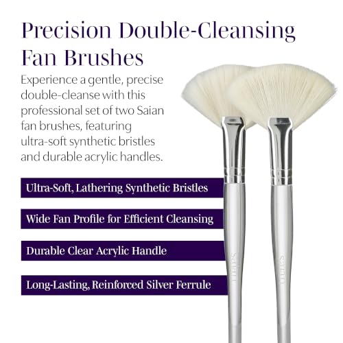 Facial Cleansing Brush Set of 2 - Ultra Soft Fan Style Skin Care Tools