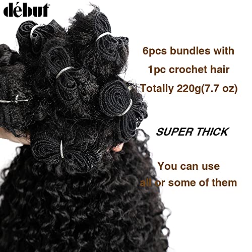 Synthetic Hair Bundles Afro Kinky Curly 22-26 Inch 7-Piece Set 220g - 1B Variation