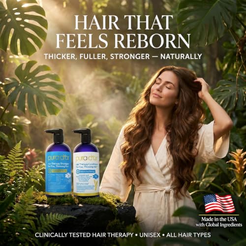 Herbal Scent Biotin Hair Thinning Shampoo & Conditioner Set 16oz x2 - Organic & Sulfate-Free