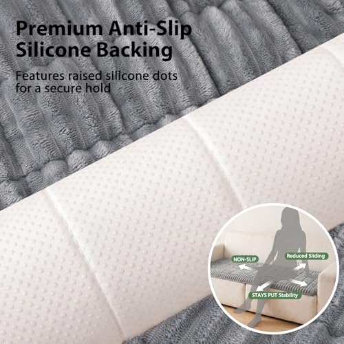 Fixwal Waterproof Flannel Dog Couch Cover - Light Gray, 27.6 x 94.5 Inches