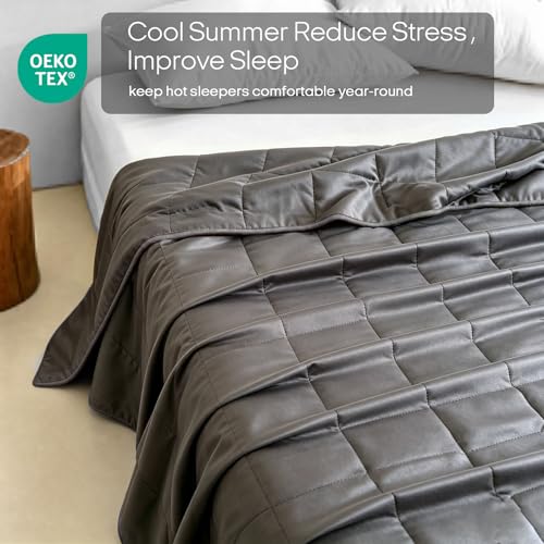 Cooling Weighted Blanket for Hot Sleepers - Queen 60x80 20lbs Grey Variation