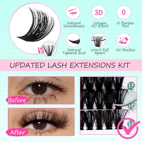 Star-Shaped Glueless Lashes Clusters for Halloween False Eyelashes Natural Look No Glue Needed