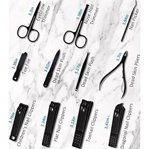 Manicure Set Professional Nail Clipper Kit-26 Pieces Stainless Steel Manicure Kit,Nail Care Tools with Luxurious Travel Case (Brown)
