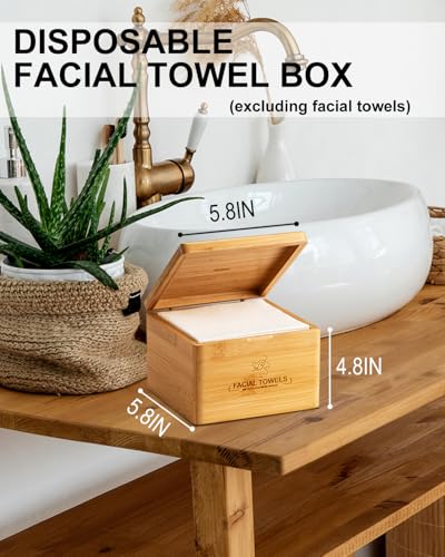 Disposable Facial Towels - 60 Count in Stylish Box for Skincare & Travel - Eco-Friendly, Ultra-Soft & Biodegradable
