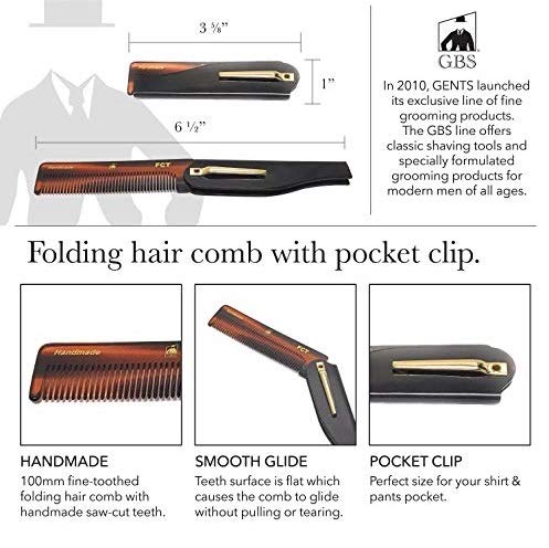 Tortoise Shell Hair & Beard Comb Set - 4-Piece Grooming Kit for Men & Women