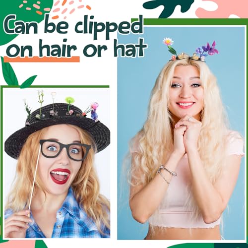 Glow in the Dark Rave Hair Clips Set - 100 Colorful Duck & Plant Clips for Festival & Party