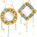 2Pcs Mirror, Sunflower Diamond Makeup Mirror, Special Shaped Crystal DIY Suncatcher for Beginner Arts Crafts Gifts Home Decor