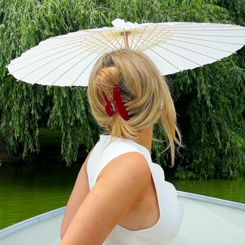 RPZL Cherry Red Acetate Hair Claw Clip - Big Hair Clip for All Hair Types