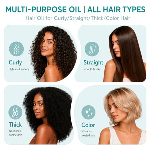 Argan Oil Hair Serum for Frizz & Damaged Hair - 3.4 Fl Oz - Natural Moroccan Hair Oil