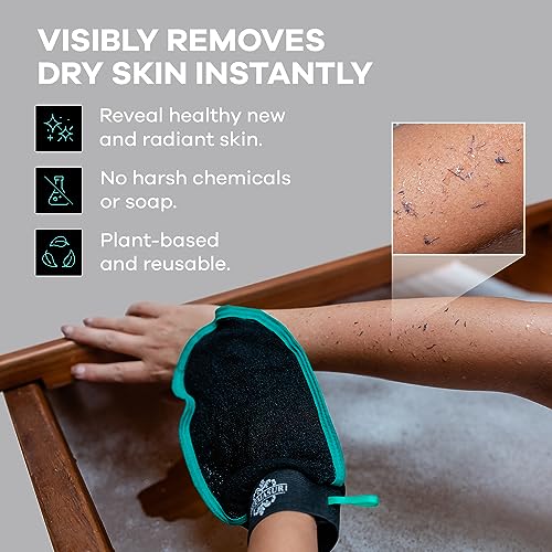 Dermasuri Deep Exfoliating Body & Back Scrub Mitt Bundle - Spa-Quality Skin Care