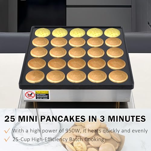 Commercial Mini Pancake Maker 25-Cup Food Truck & Cafe Appliance