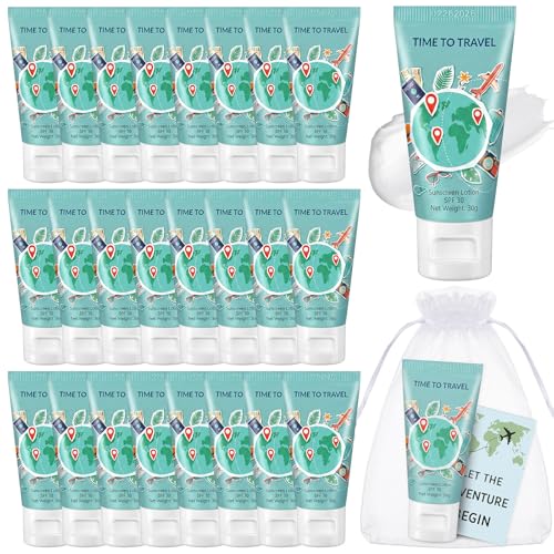 Leelosp Colorful Travel Mini Sunscreen Set - 24 Pack Gift for Bon Voyage & Adventure