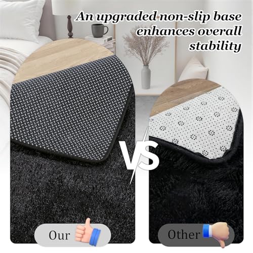 Black 9x12 Area Rug - Fluffy Plush Shag Carpet for Living Room & Bedroom Variation of THIS listing
